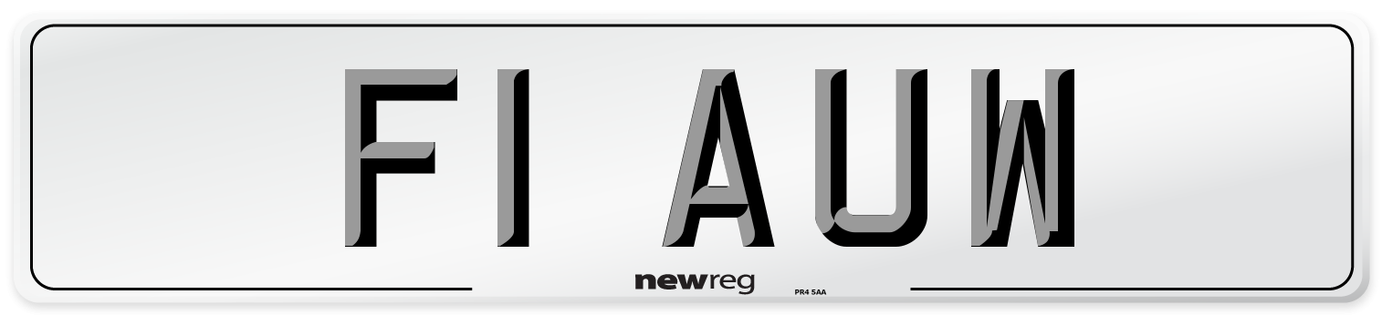 F1 AUW Number Plate from New Reg